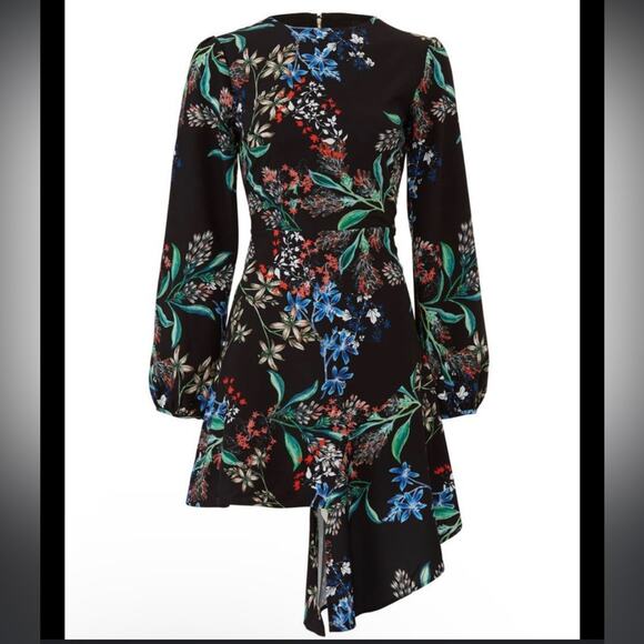 Stylestalker Asymmetrical Floral Lagenlook Modest Cocktail Formal MiniDress EE20 - Picture 1 of 10